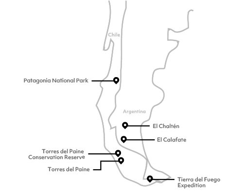 Explora Patagonia Network map