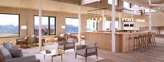 Common areas at the El Calafate lodge