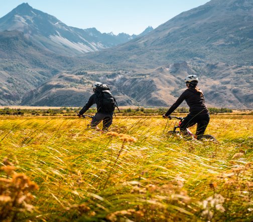 Bike in Patagonian pampa.
